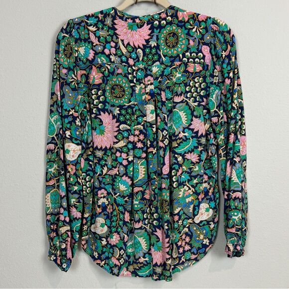 LOFT Colorful V-neck Tunic Top S - Picture 4 of 8